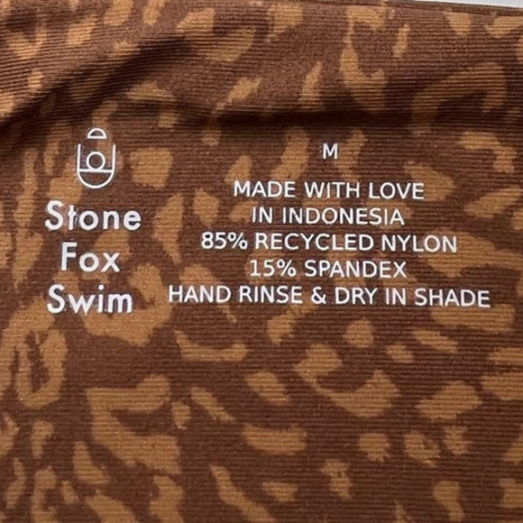 NWT Stone Fox Swim Sumatra Bikini Bottom, Wild Cat, Brown/Tan, size Medium - Picture 7 of 16